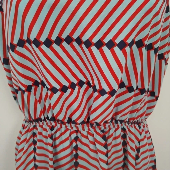 Cherish High-Low Midi Dress, Sleeveless, Red/Gray L - Picture 3 of 8